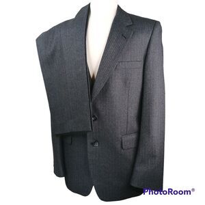 Bradmore Woolf Brothers Suit 40 Gray Pinstripes 2 Button, Trousers W36